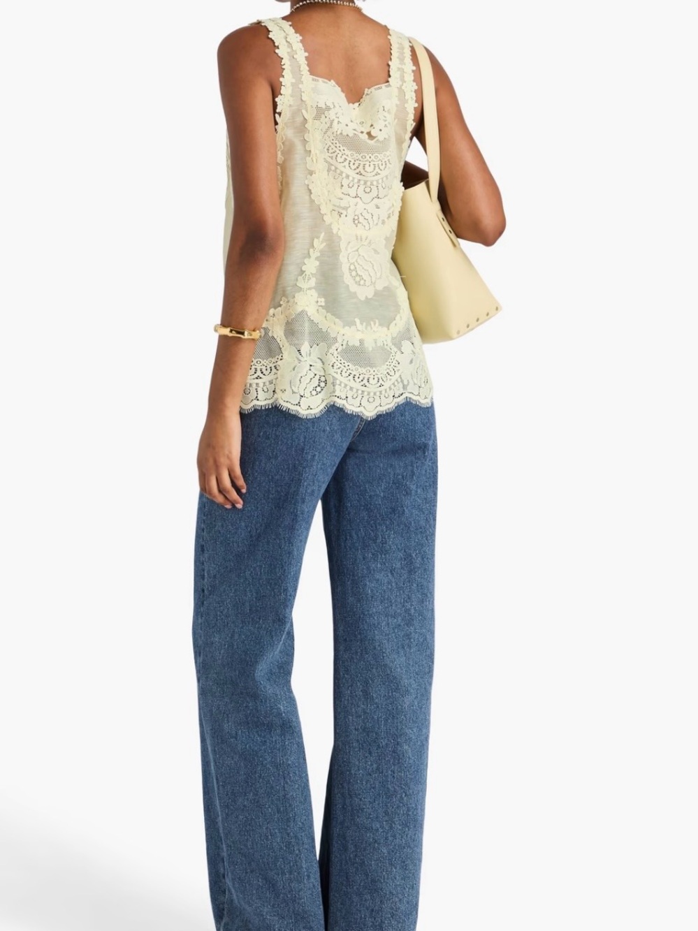 Zimmermann Boho pastel yellow lace top in linen | Size 1/S - Picture 2 of 9